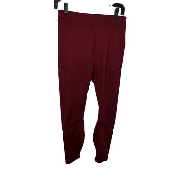 FABLETICS LEGGINGS MESH PANELS RED MAROON‎ STYLE LG1931620 SIZE MEDIUM WOMEN - Picture 1 of 9